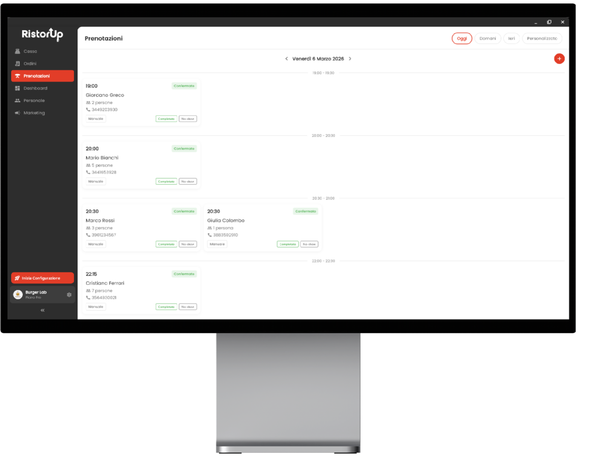 App prenotazioni RistorUp